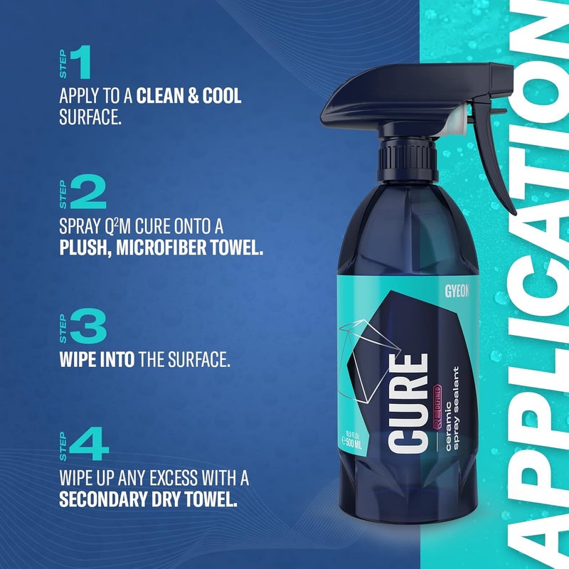 Gyeon Cure Redefined Hydrophobic Ceramic Spray Sealant Paint Gloss Protection Maintenance Spray for Car Glass Wheels Trim Shiny Surface Repel Water Enhance Beading Finish - Image 5